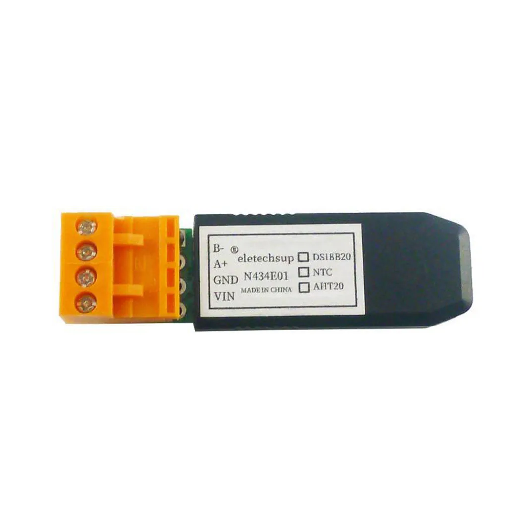 N434E01 DS18B20/NTC/AHT20 RS485 Temperature and Humidity Sensor Modbus RTU Monitor for PLC Touch Panel Configuration Screen
N434E01 DS18B20/NTC/AHT20 RS485 Temperature and Humidity Sensor Modbus RTU Monitor for PLC Touch Panel Configuration Screen