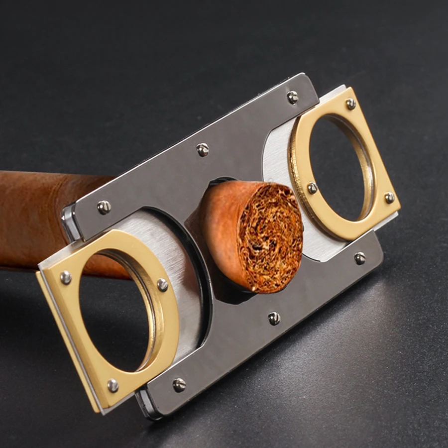 Double Luxury Cigar Cutter Sharp Blades Stainless Steel Pocket Knife Cuban Scissors Accessories For Smoking cortador de charuto
Double Luxury Cigar Cutter Sharp Blades Stainless Steel Pocket Knife Cuban Scissors Accessories For Smoking cortador de charuto