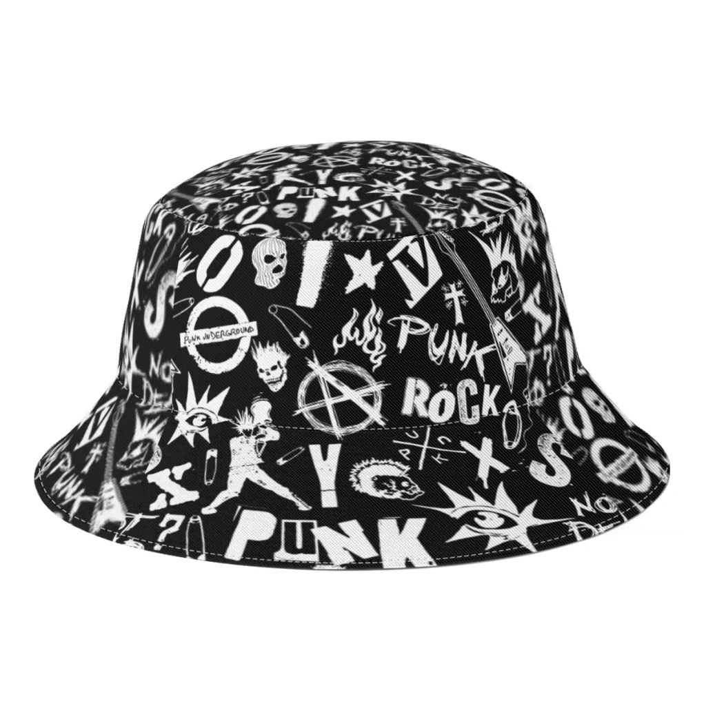 New Unisex 70s Punk Rock Anarchy Symbols Skulls Bucket Hats Women Autumn Sunscreen Panama Gorros Men Streetwear Fisherman Hats
New Unisex 70s Punk Rock Anarchy Symbols Skulls Bucket Hats Women Autumn Sunscreen Panama Gorros Men Streetwear Fisherman Hats