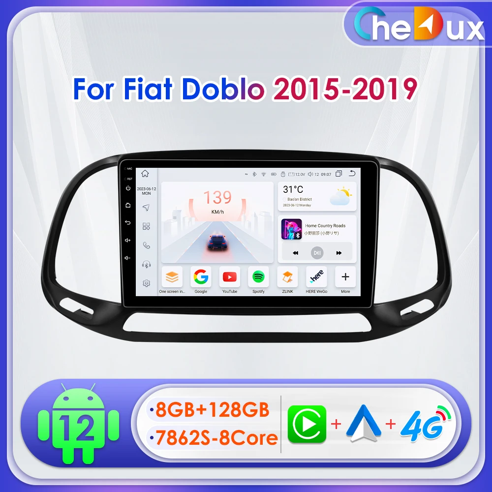 

9" Chedux 2Din Android Auto Car Radio for FIAT DOBLO 2015 - 2019 Multimedia UI7862 Quad Octa Core HeadUnit DSP RDS BT 4G CarPlay