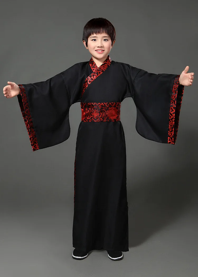 

Китайские шелковые костюмы-халат для мальчиков, Детские традиционные винтажные этнические костюмы ханьфу для учеников, костюм воина для косплея на Хэллоуин, набор ханьфу
