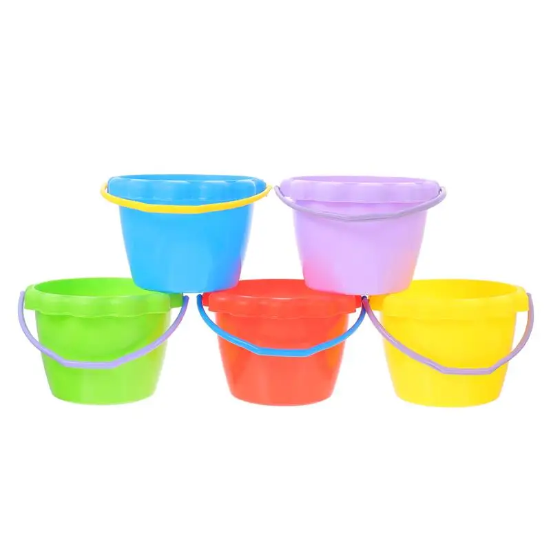 

5Pcs Children Beach Toys Summer Toys Kids Seaside Silicone Sand Collection Bucket Digging Sand Tools Beach Toys