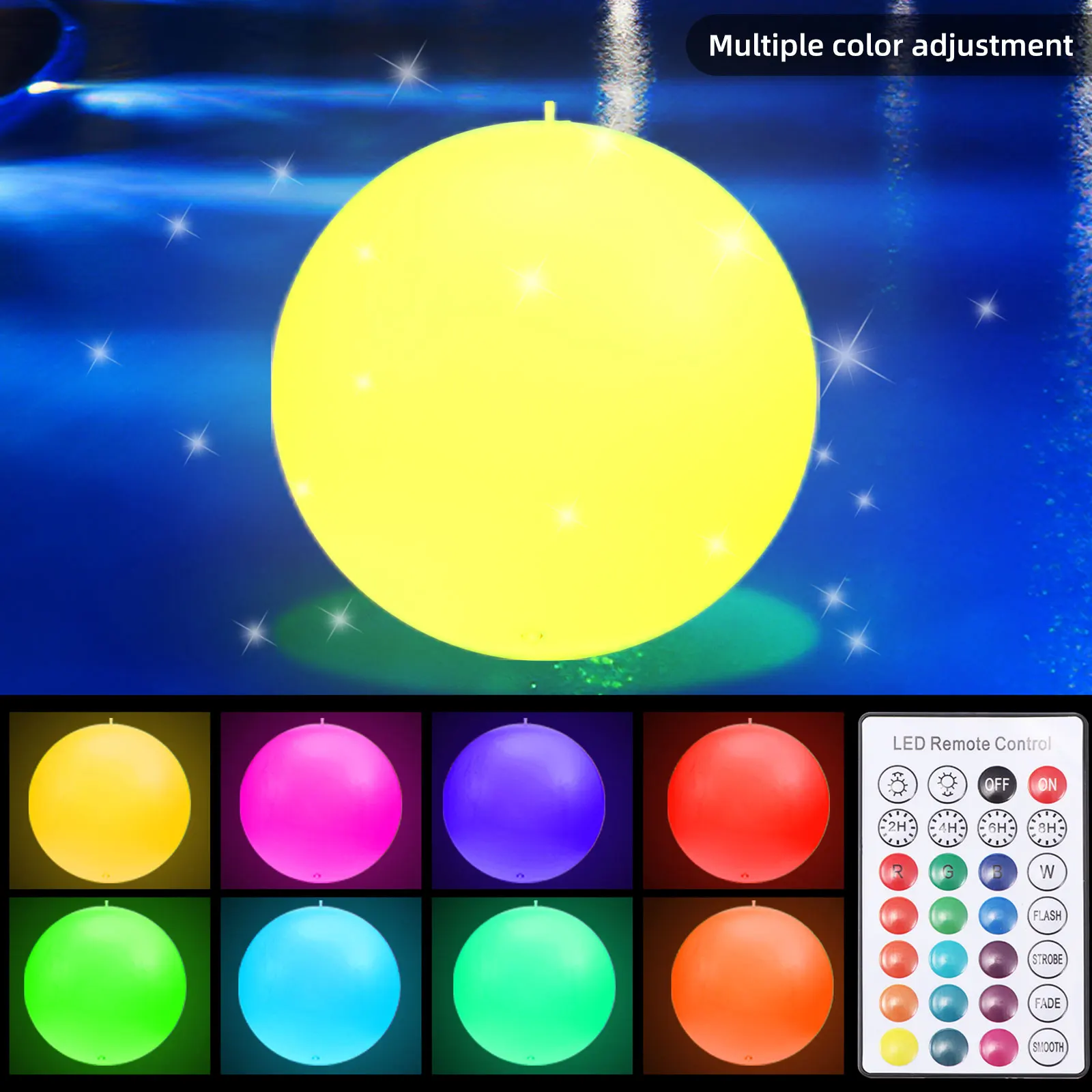16 Colors LED Luminous Inflatable Ball Light Swimming Pool Tank Floating Light Remote Control Holiday Lighting Garden Decor Lamp
16 Colors LED Luminous Inflatable Ball Light Swimming Pool Tank Floating Light Remote Control Holiday Lighting Garden Decor Lamp