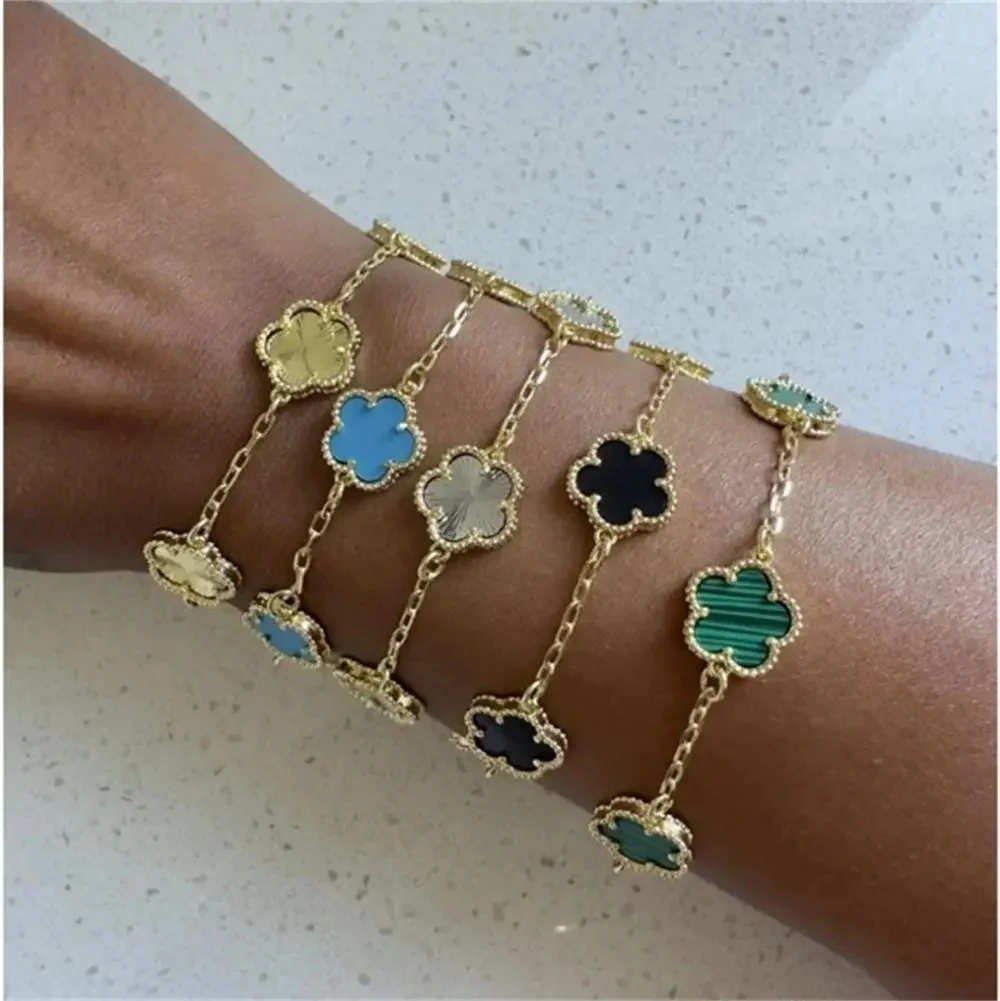 TBTK Five-Leaf Flower Bracelets Link Stainless Steel Clover Bracelet Lucky Star Jewelry For Women Girl Hiphop Jewelry
TBTK Five-Leaf Flower Bracelets Link Stainless Steel Clover Bracelet Lucky Star Jewelry For Women Girl Hiphop Jewelry