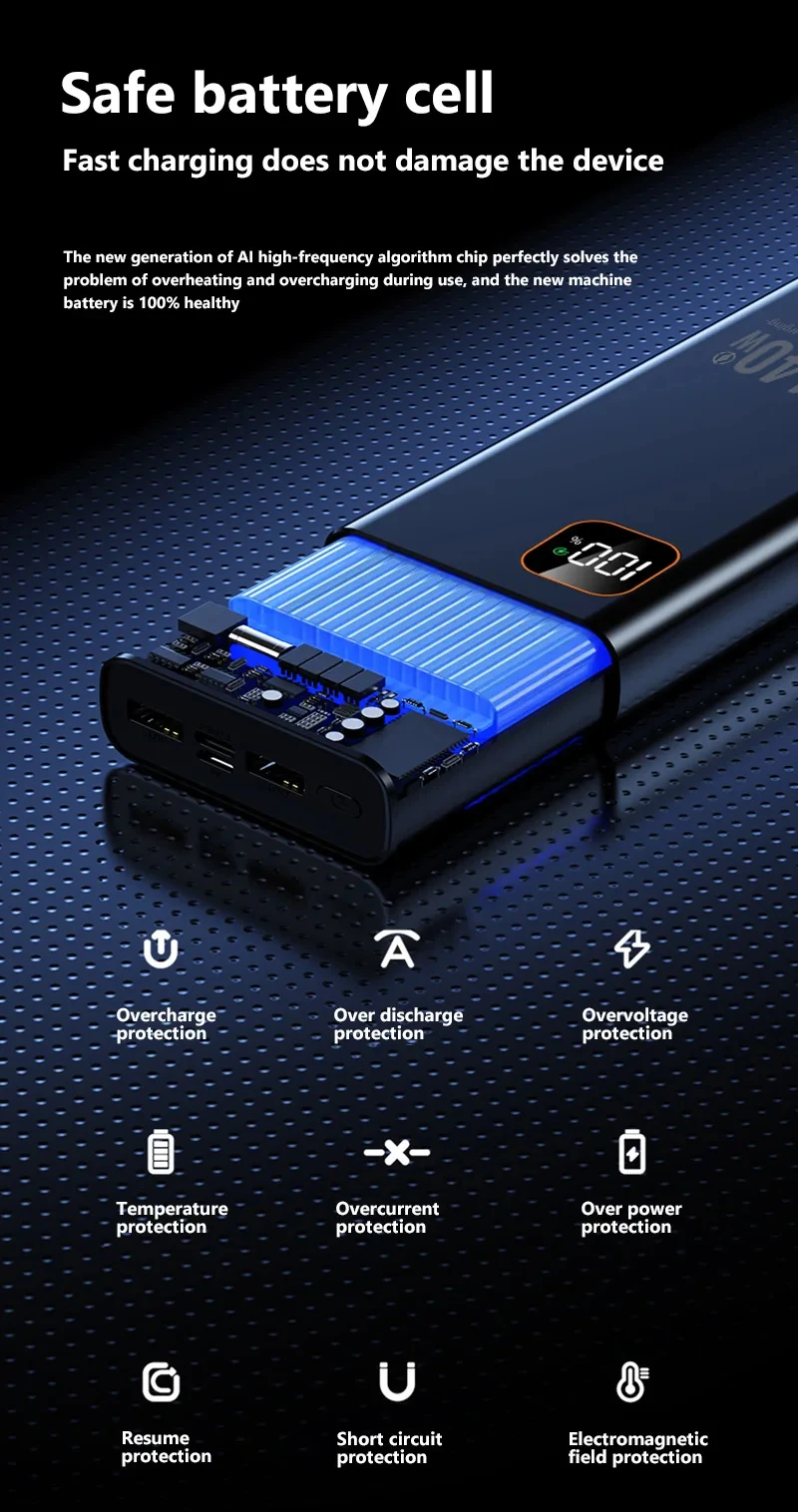 Lenovo 140w Power Bank 500000mah High Capacity Super Fast Charging Pd 20w Ccc Portable Battery Charger For Iphone Samsung Xiaomi Lenovo 140w Power Bank 500000mah High Capacity Super Fast Charging Pd 20w Ccc Portable Battery Charger For Iphone Samsung Xiaomi