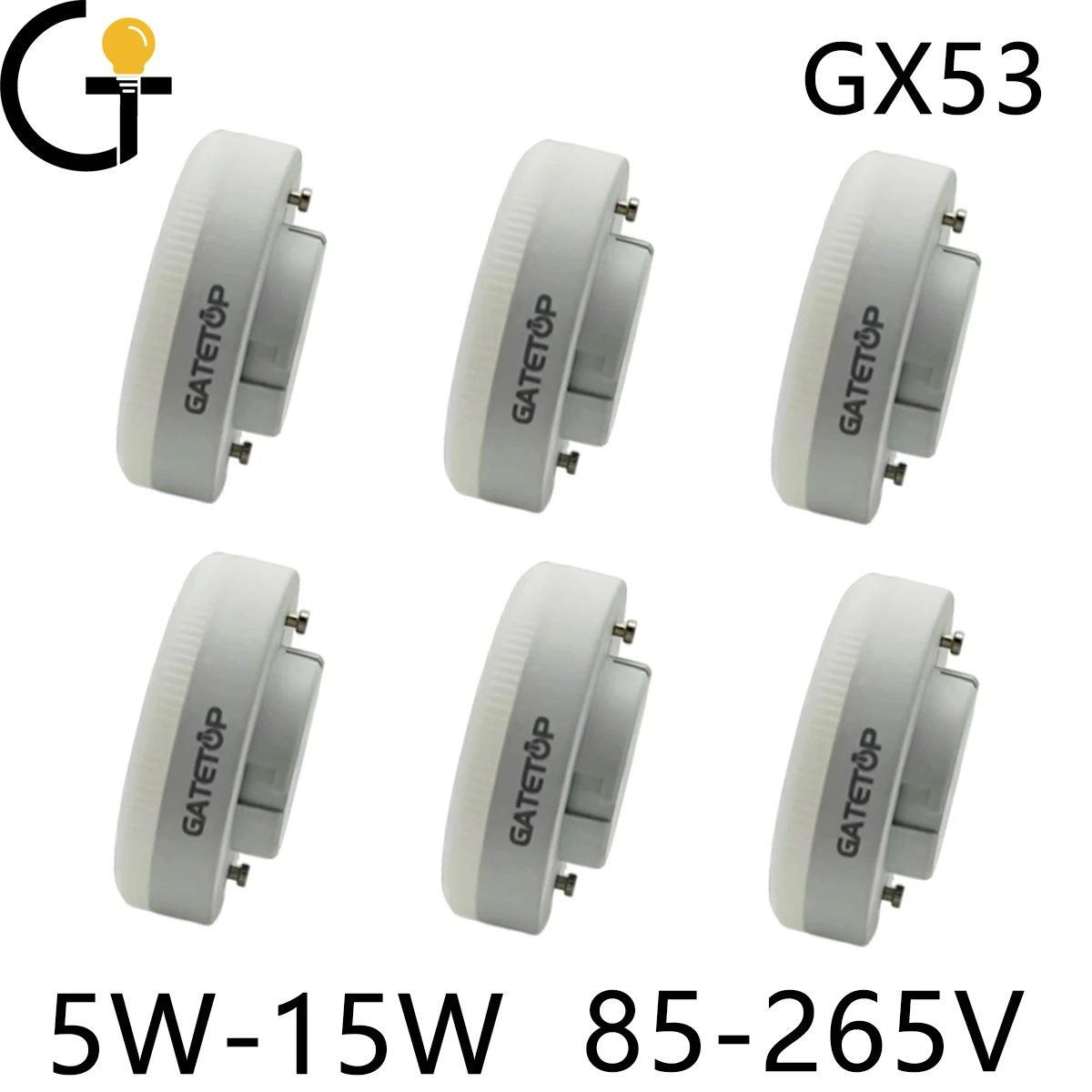 

10PCS 5W 7W 9W 12W 15W LED Spotlight GX53 Without Flicker 85-265V Warm White Daylight Cold White Bulb for Room Study Kitchen