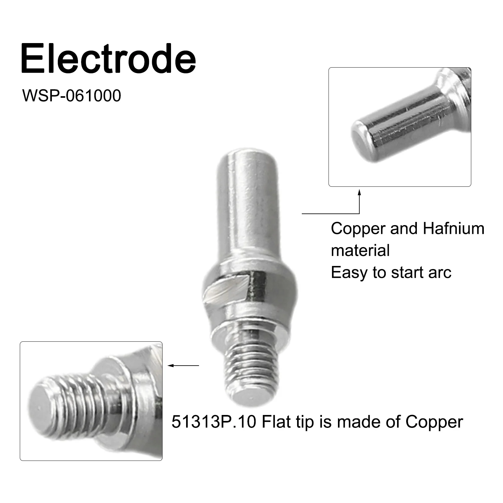 Electrode Tips Plasma Cutter Torch 52582 IPT-60 Ref:52582 WSP-061000 1.0mm Durability High Quality Original Specifications
Electrode Tips Plasma Cutter Torch 52582 IPT-60 Ref:52582 WSP-061000 1.0mm Durability High Quality Original Specifications
