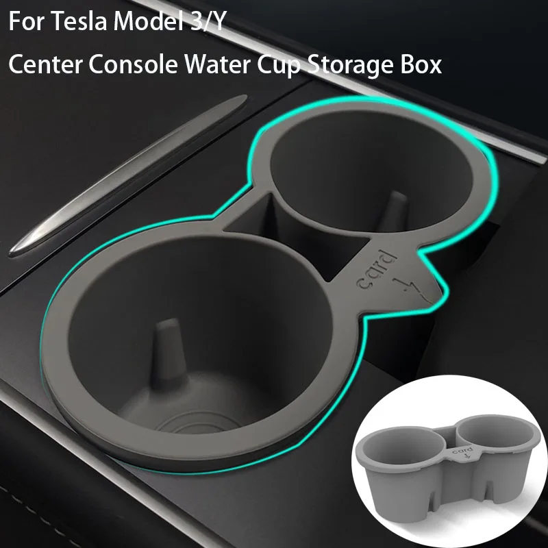 

Контейнер для хранения воды Tesla Model 3 Y, центральное управление, водонепроницаемый силиконовый бокс для хранения, внутренняя подставка для стакана