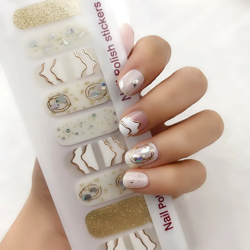 20Pcs Fake Nail Hot Stamping 3D Shell Stylewith Nail Sticker Full Cover Manicure Removable Water Proof Press Nails Art Stickers
20Pcs Fake Nail Hot Stamping 3D Shell Stylewith Nail Sticker Full Cover Manicure Removable Water Proof Press Nails Art Stickers