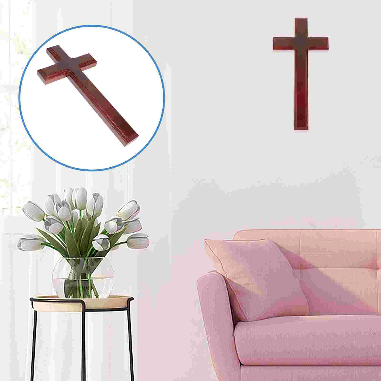 

32cm Wall Jesus Catholic Cross Church Ornaments Craft Pendant Decor Wall Decorations Mahogany Cross For Home Decor