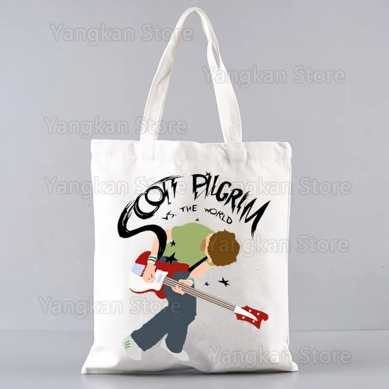 

Scott Pilgrim Shopping Bag Canvas Shopper Jute Bag Foldable Reusable Cabas Shopper Canvas