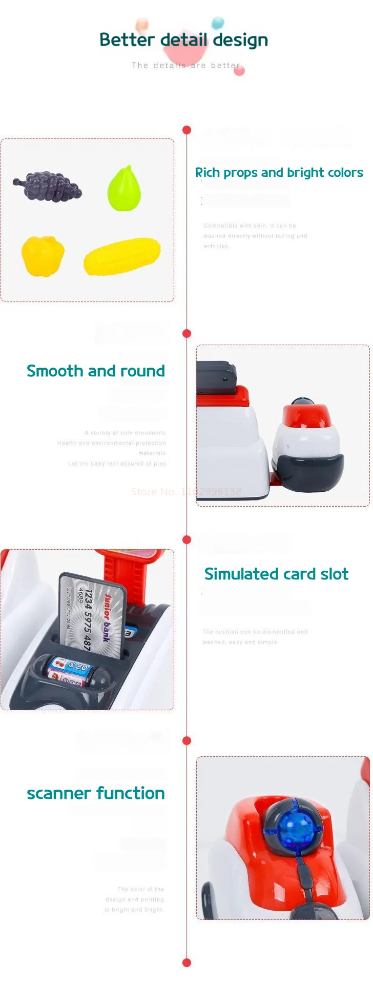 Shop Generic Playcashier Register For Kids Supermarket Cash Register