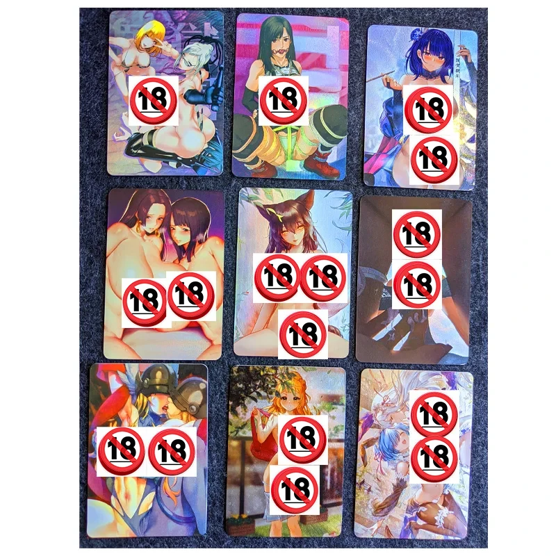 

9pcs/set ACG Sexy Nude Boa Hancock Ahri Rem Angewomon Toys Hobbies Hobby Collectibles Game Collection Anime Cards