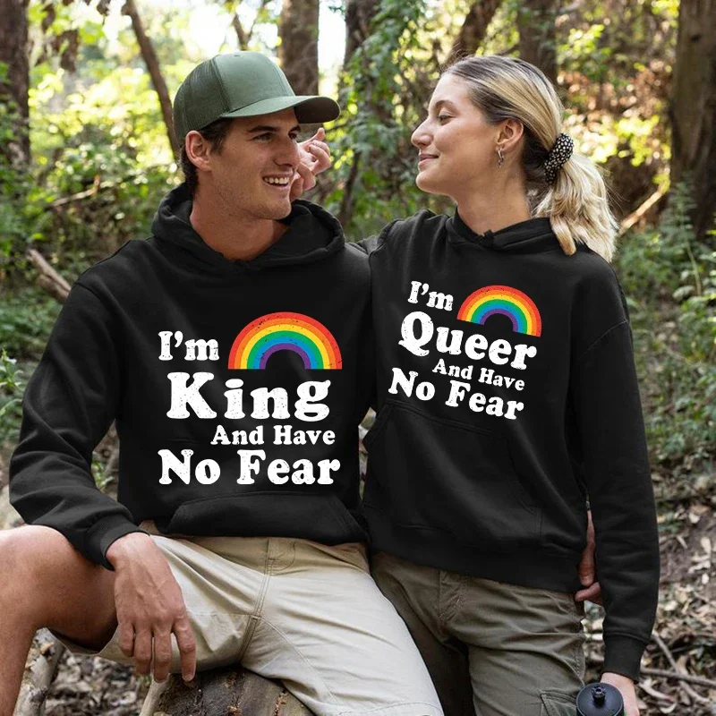 

Couples Hoodies I'm King/queen and Have No Fear Couples Matching Set Pullovers Tracksuits Couple Hoodies Lovers Matching Couple