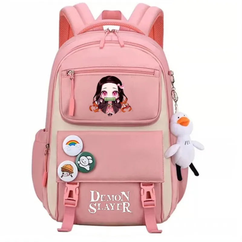 

Kamado Nezuko Demon Slayer Anime Cosplay Unisex Students School Bag Backpack Cartoon Bookbag Laptop Travel Rucksack Outdoor Bag