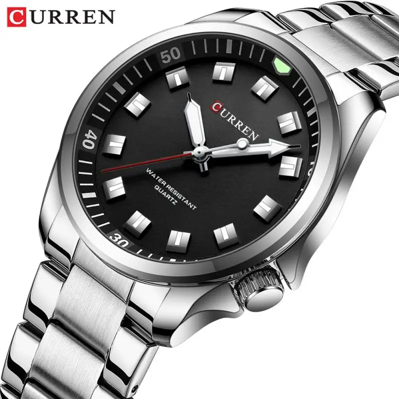 

CURREN Simple Quartz Men's Wristwatches Fashion Brand Stainless Steel Bracelet Luminous Business Analog Hands Watch