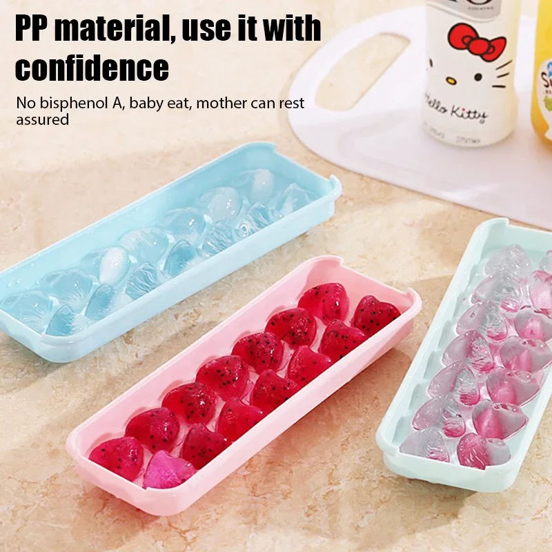 

Random Color 14 Grid Round/ Heart Ice Tray Mold Food Grade Reusable Silicone Ice Cube Tray Mold DIY Ice Maker Cube Tray