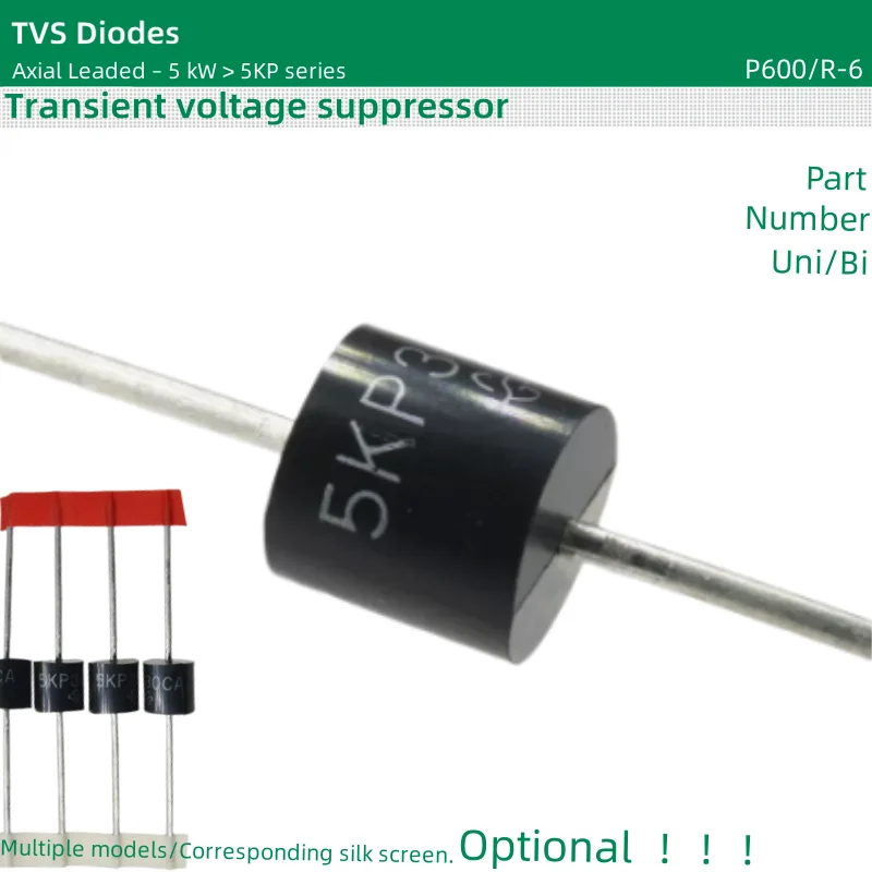 

10pcs/lot TVS Diodes P600/R-6 package 5 kW 5KP26A 5KP26CA 5KP28A 5KP28CA 5KP30A 5KP30CA 5KP33A 5KP33CA 5KP36A 5KP36CA