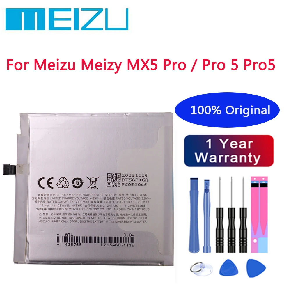 100% оригинальный высококачественный аккумулятор BT56 для Meizu Meizy MX5 Pro / Pro 5 Pro5 M5776 3050 мАч запасная батарея для смартфона
100% оригинальный высококачественный аккумулятор BT56 для Meizu Meizy MX5 Pro / Pro 5 Pro5 M5776 3050 мАч запасная батарея для смартфона