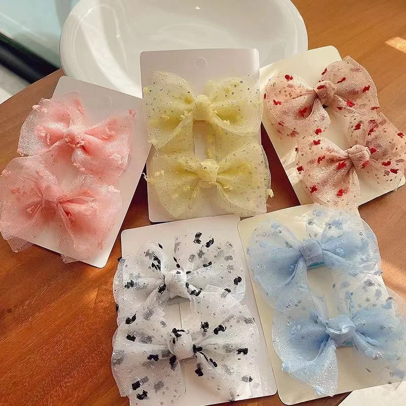 2pcs Children Temperament Bow Mesh Hair Clip Super Fairy Fashion Ponytail Clips Accessories Hairpin Sweet Barrettes Headdress
2pcs Children Temperament Bow Mesh Hair Clip Super Fairy Fashion Ponytail Clips Accessories Hairpin Sweet Barrettes Headdress
