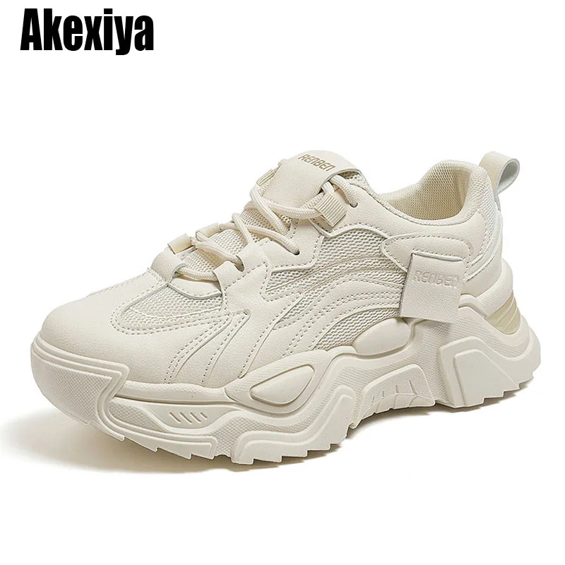 

2023 New Chunky Sneakers for Women Lace-Up Vulcanize Shoe Casual Fashion Dad Shoes Platform Sneaker Zapatillas Mujer