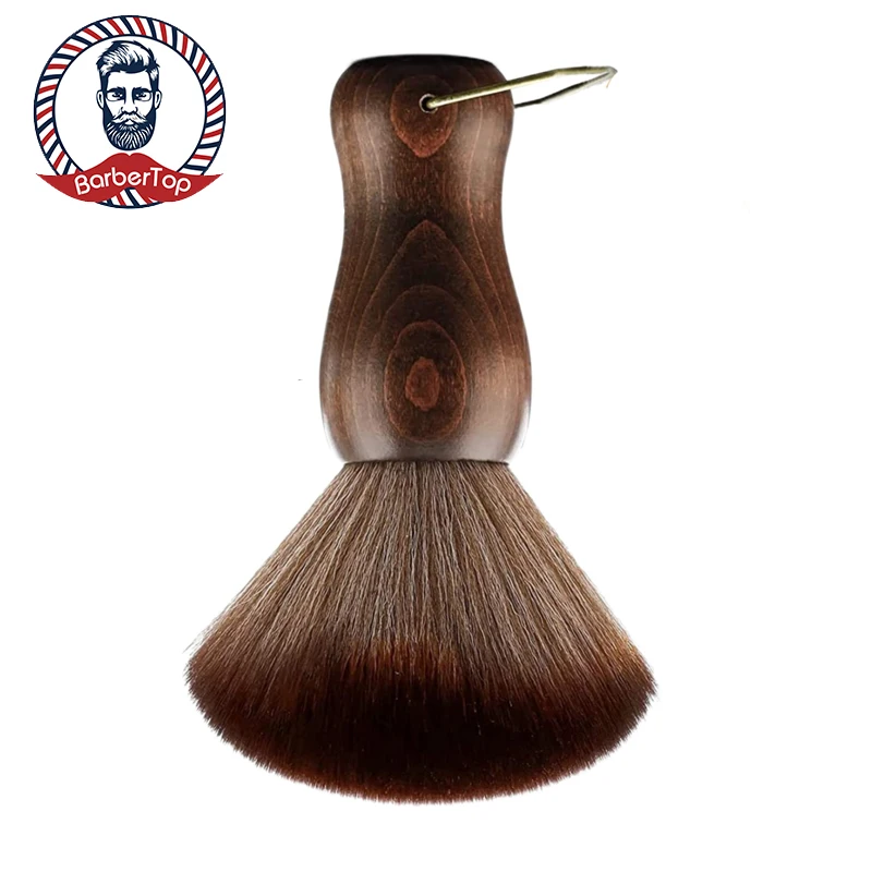 

NEW Barber Neck Duster Brush Wood Handle with Hook Hairdressing Cleaning Brush Natural Fiber Salon Hair Sweep Brushes
