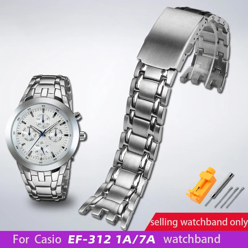 Fine steel watch band for CASIO 3745 EF-312D-1A/7A watch chain EFR-300 stainless steel Men's wristband bracelet 22mm watch strap
Fine steel watch band for CASIO 3745 EF-312D-1A/7A watch chain EFR-300 stainless steel Men's wristband bracelet 22mm watch strap