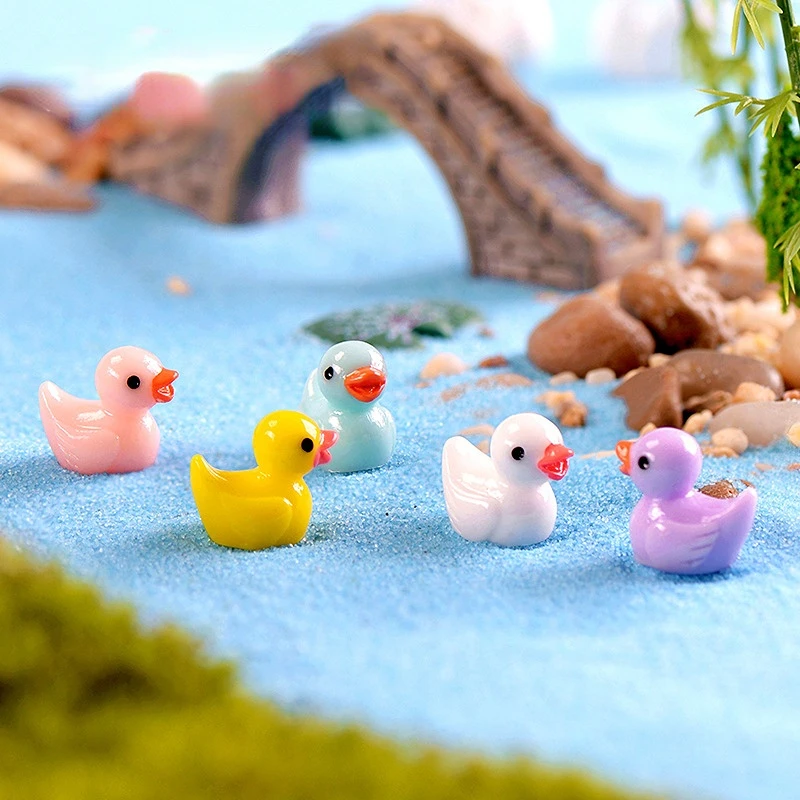 

50Pcs Resin Mini Ducks Tiny Yellow Duck Miniature Farm Animals Figures Aquarium Micro Landscape Fairy Garden Dollhouse DIY Decor