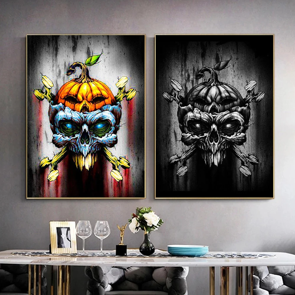 Surrealism Skeleton Canvas Painting Wall Art Coloful Skull Pumpkin Poster And Prints For Living Room Modern Pictures Home Decor
Surrealism Skeleton Canvas Painting Wall Art Coloful Skull Pumpkin Poster And Prints For Living Room Modern Pictures Home Decor