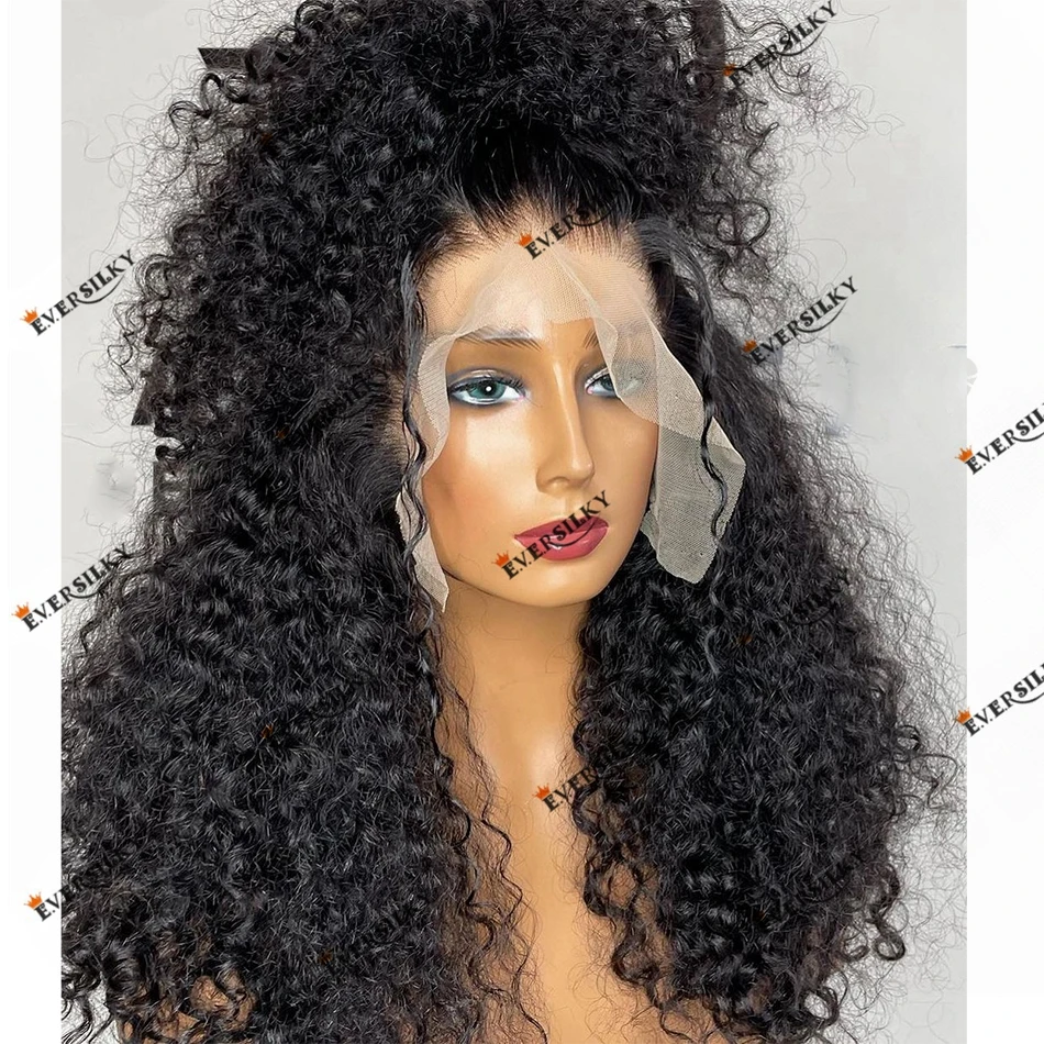 

Glueless 5x5 HD Lace Closure Kinky Curly Human Hair Preplucked Hairline Black Women Wig 200% Density Full Lace Indian Hair Wig