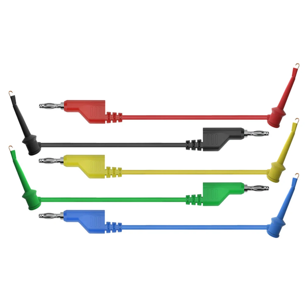 4mm Banana Plug Multimeter Leads 1m Cable Length 1m Wire 5Pcs Copper Nickel Plated Stackable To Test Hook Clip
4mm Banana Plug Multimeter Leads 1m Cable Length 1m Wire 5Pcs Copper Nickel Plated Stackable To Test Hook Clip