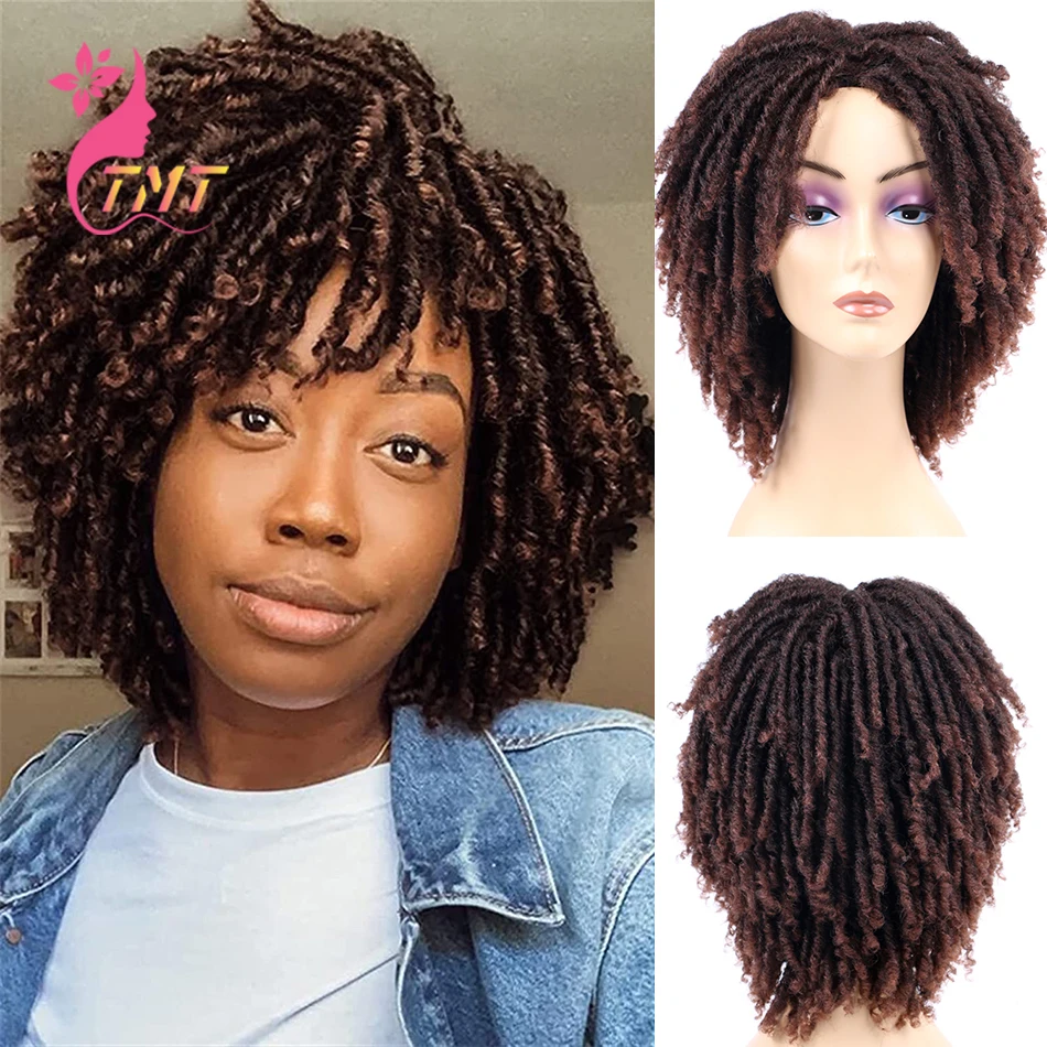 Generic Wig C Blonde Short Afro Curly Braided Wigs Black Green Purple