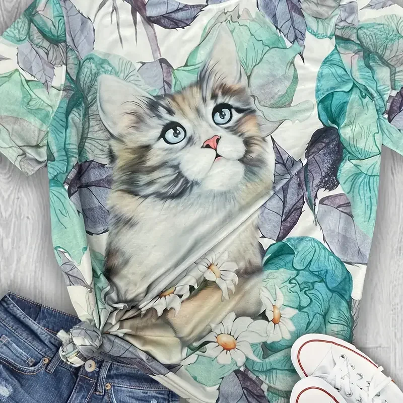 Женская футболка с коротким рукавом, Летняя Повседневная дышащая футболка большого размера, 2024
Женская футболка с коротким рукавом, Летняя Повседневная дышащая футболка большого размера, 2024