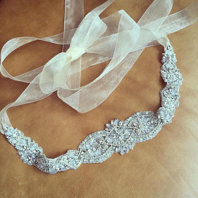JLZXSY Handmade Wedding Bridal Sash Belt Crystal Pearl Formal Dress Waist | Аксессуары для одежды