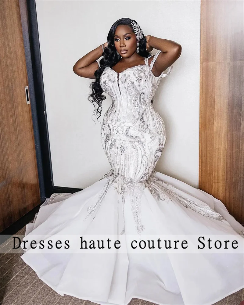 Plus Size Mermaid Bridal Gowns Crystals Beaded Wedding Dress Custom Made Sleeveless Vestido de novia
Plus Size Mermaid Bridal Gowns Crystals Beaded Wedding Dress Custom Made Sleeveless Vestido de novia