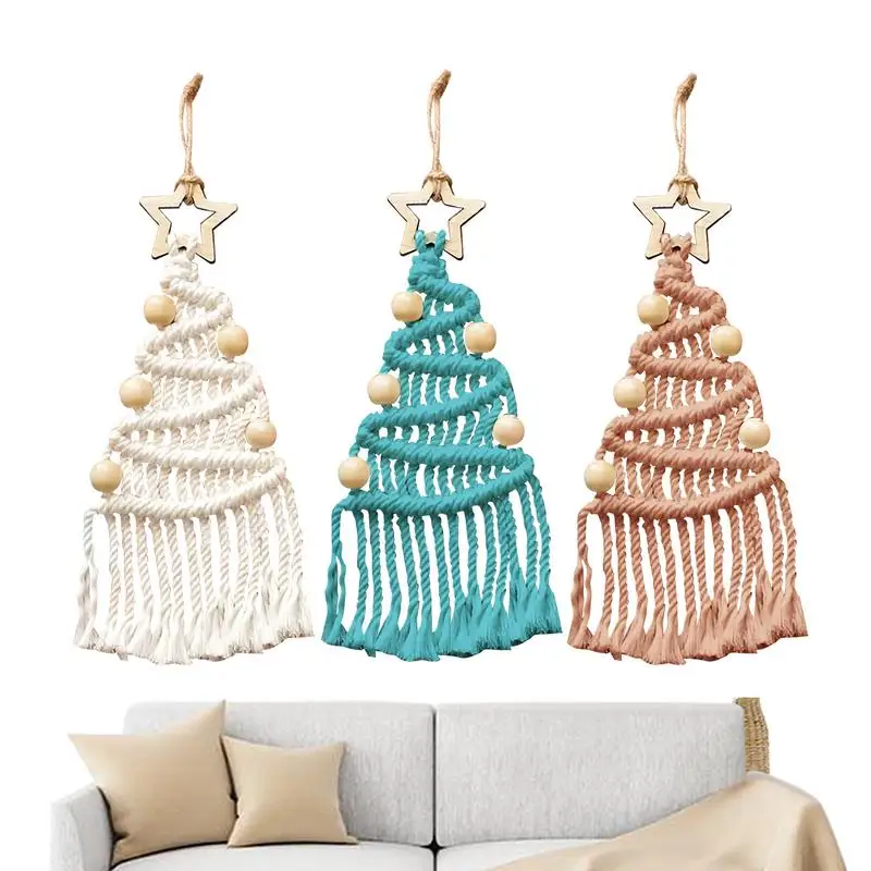 

Christmas Tree Macrame Set Beginners DIY Boho Braiding Kit With Tutorial Home Decor Products For Living Room Bedroom Hallway