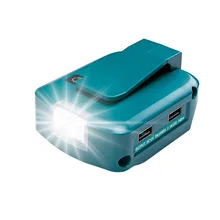 Adapter LED Working Light For Makita 14.4V/18V Li-on Battery BL1830 BL1430 Dual USB Converter with LED Lamp Flashlight Spotlight
Adapter LED Working Light For Makita 14.4V/18V Li-on Battery BL1830 BL1430 Dual USB Converter with LED Lamp Flashlight Spotlight
