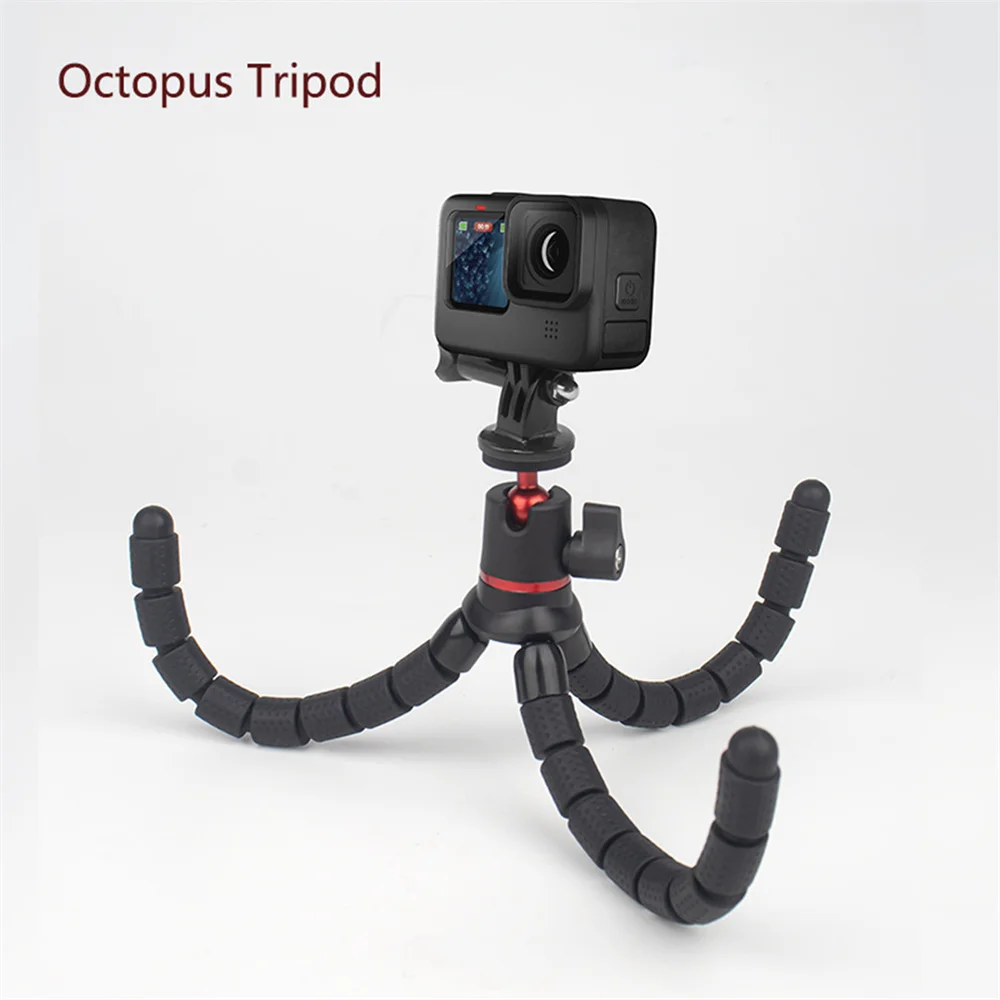 

Smartphone Octopus Flexible Tripod For Gopro SLR DSLR Camera Phone Tripod Extend 1/4'' Screw With Ballhead ColdShoe Phone Clip