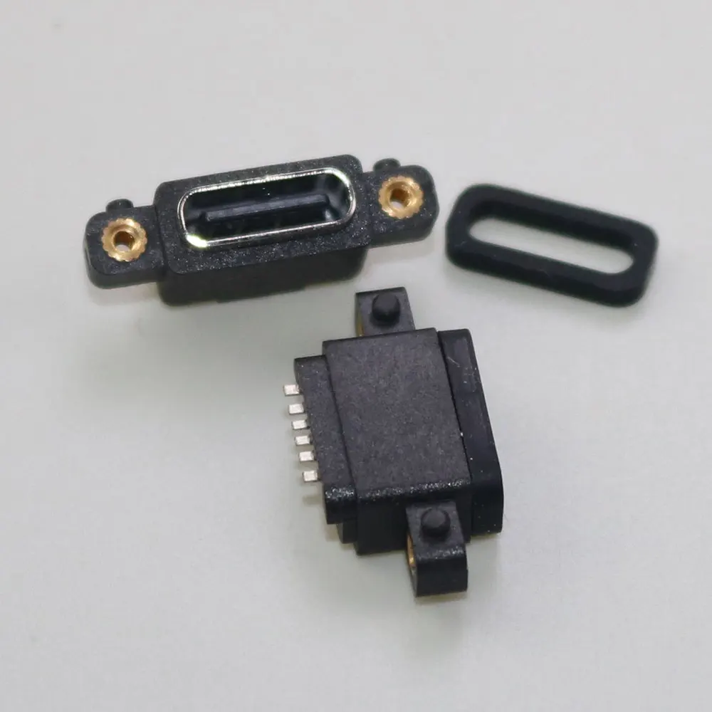 TYPE C 6Pin Waterproof Female USB C Socket Port With Screw Hole Fast Charge Charging Interface 180 Degree USB Connector
TYPE C 6Pin Waterproof Female USB C Socket Port With Screw Hole Fast Charge Charging Interface 180 Degree USB Connector