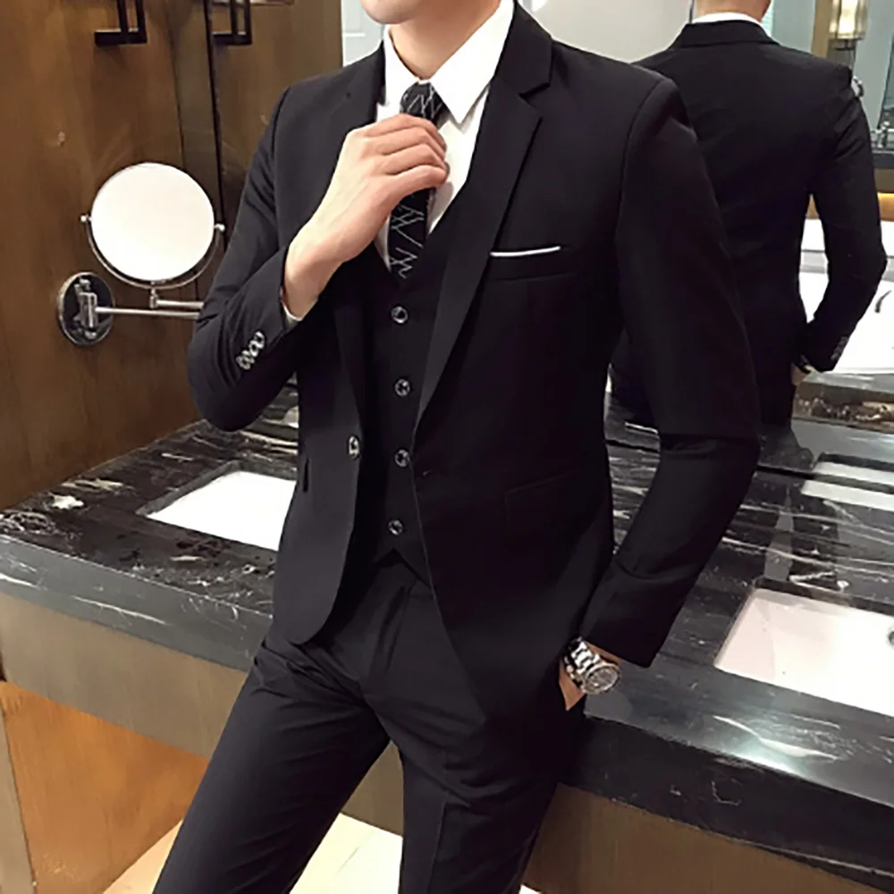 Latest Black Lapel Slim Fit Formal Business Office Suits Male Swallow Tail Coat Costume 3 Pieces Roupas Masculino Frete Grátis
Latest Black Lapel Slim Fit Formal Business Office Suits Male Swallow Tail Coat Costume 3 Pieces Roupas Masculino Frete Grátis