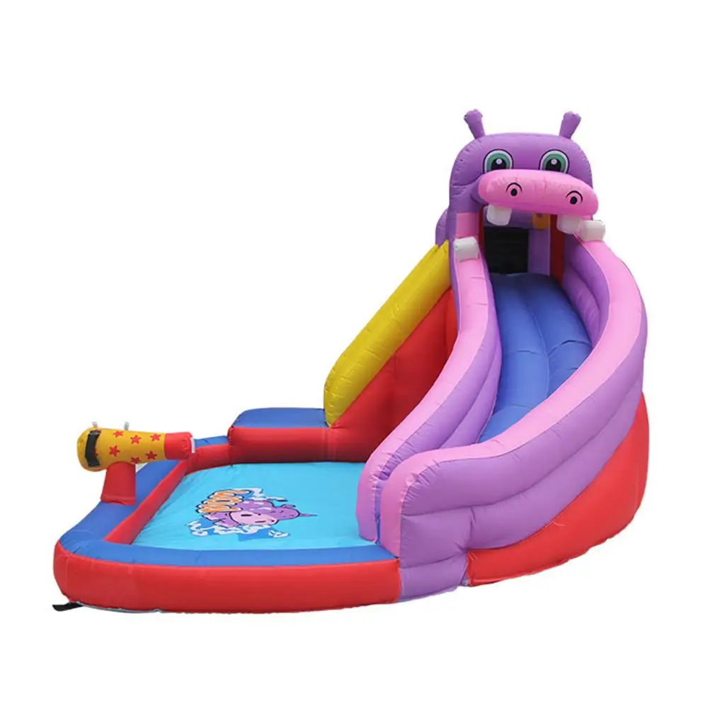 

Inflatable Rainbow Bounce House Mini Outdoor Jumping House with Slide Party Bouncing Castle for Kids