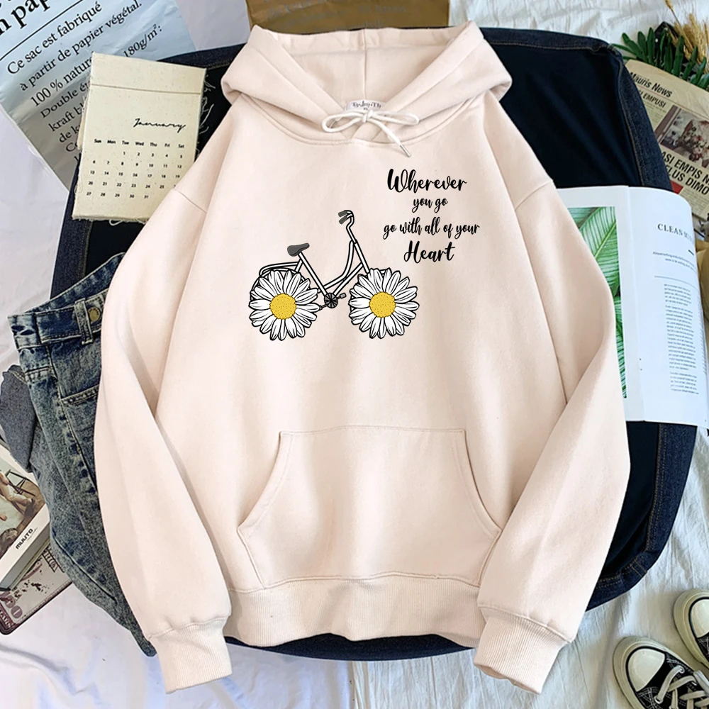 Daisy Bike Wherever You Go Go With All Your Heart Hoodie Autumn Clothing For Male Casual Loose Tracksuit Oversize Sweatshirt Men
Daisy Bike Wherever You Go Go With All Your Heart Hoodie Autumn Clothing For Male Casual Loose Tracksuit Oversize Sweatshirt Men