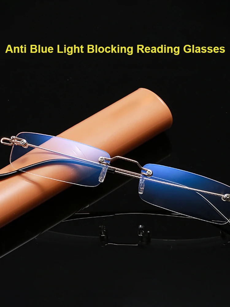 Men's Anti Blue Light Blocking Reading Glasses Cut Frameless Metal HD Lens Eyewear Women Prescription Presbyopic Glasses +400 16 Mallzona S05fec24afaee41cbb7d26d7e60e29550n Men's Anti Blue Light Blocking Reading Glasses Cut Frameless Metal HD Lens Eyewear Women Prescription Presbyopic Glasses +400 Mallzona