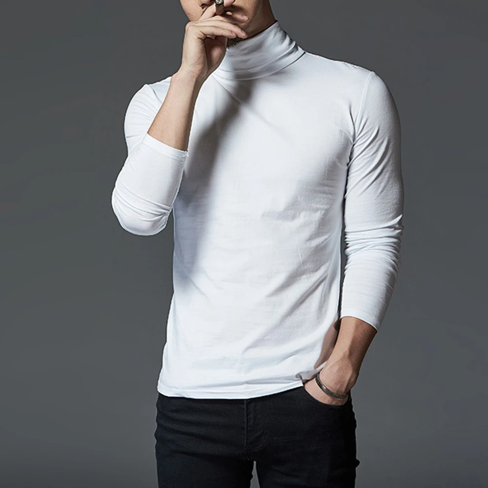 Spring Autumn Men's Casual Slim Turtleneck T-Shirts Long Sleeve Tops Pullover T-Shirt Solid Undershirts Tops Men's Clothing
Spring Autumn Men's Casual Slim Turtleneck T-Shirts Long Sleeve Tops Pullover T-Shirt Solid Undershirts Tops Men's Clothing