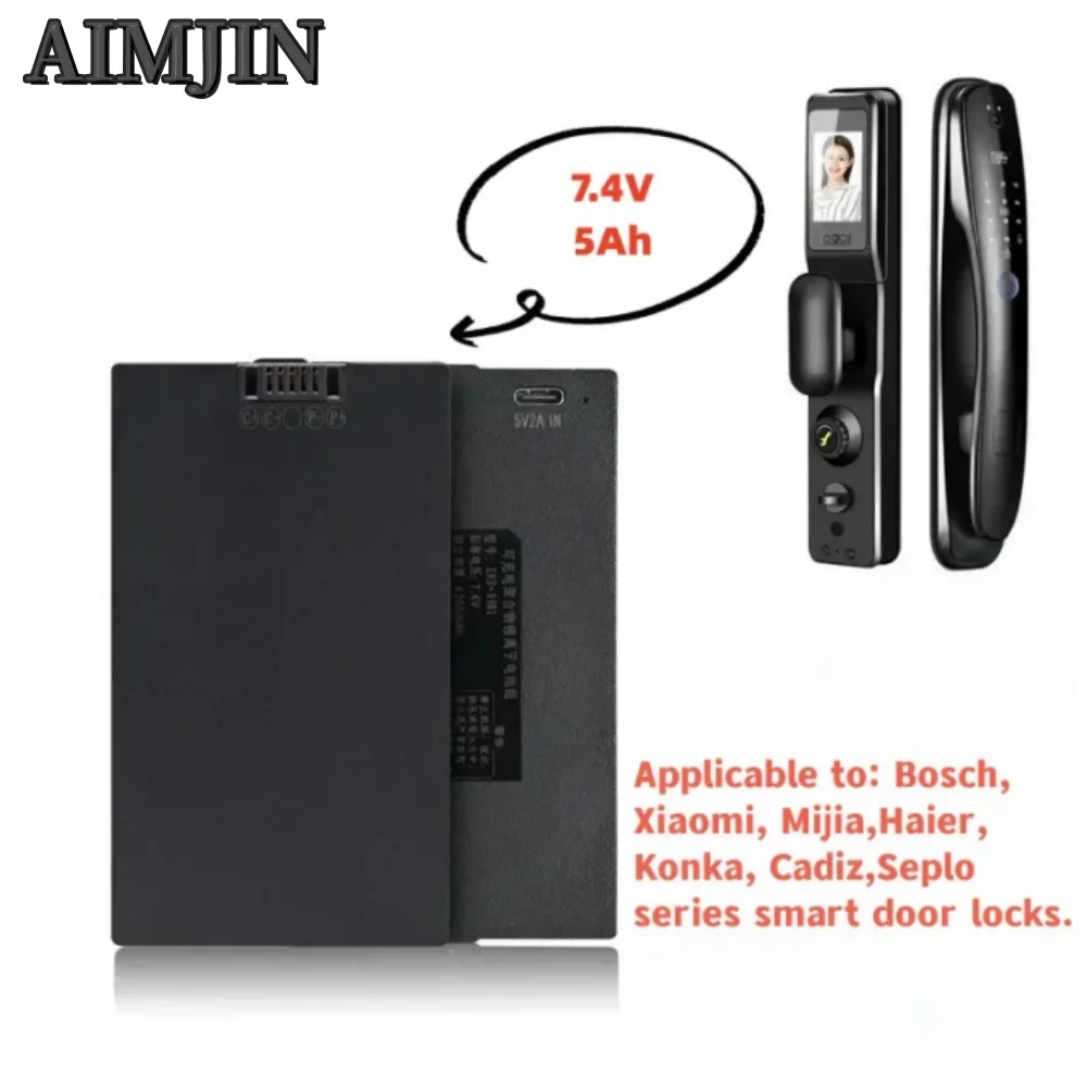 7.4V 5000mAh polymer lithium intelligent door lock battery, suitable for Xiaomi Bosch Haier intelligent fingerprint door locks
7.4V 5000mAh polymer lithium intelligent door lock battery, suitable for Xiaomi Bosch Haier intelligent fingerprint door locks