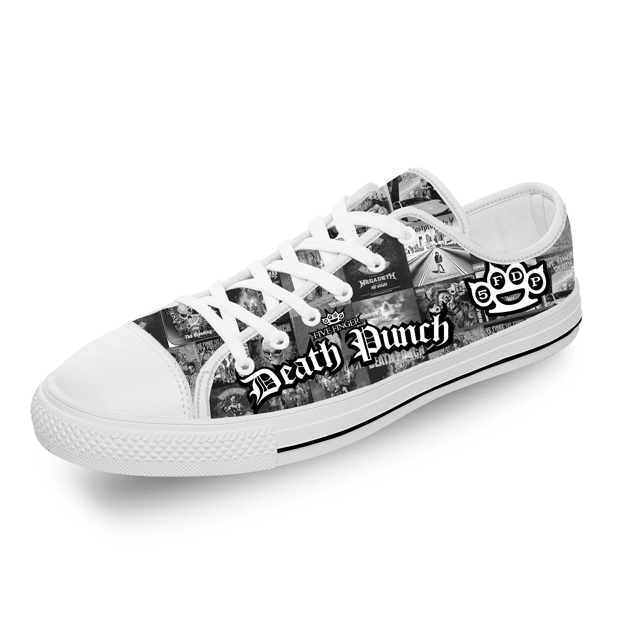 

Five Finger Death Punch Low Top Sneakers Mens Womens Teenager Casual Shoes Canvas White Cosplay Breathable Lightweight shoe