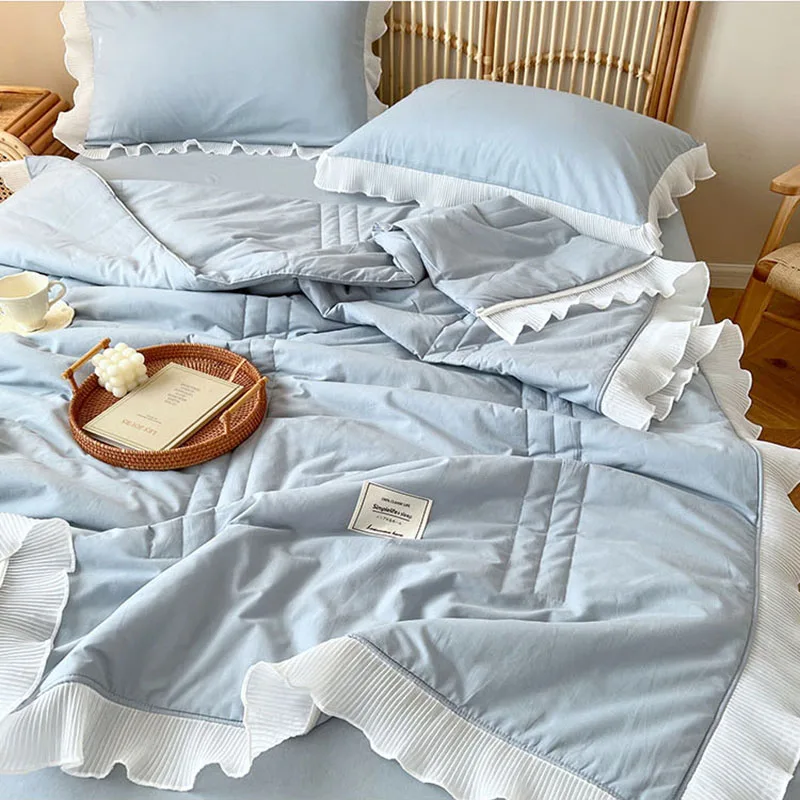 Korean Chiffon Lovely Summer Quilt Pink Princess Comfortable Summer Bed Blanket Ruffles Breathable Girl Lady Thin Comforter Lace
Korean Chiffon Lovely Summer Quilt Pink Princess Comfortable Summer Bed Blanket Ruffles Breathable Girl Lady Thin Comforter Lace