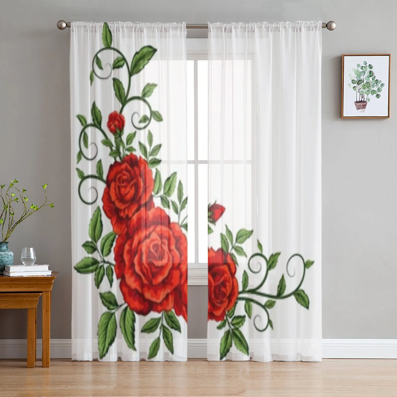 Red Roses Beautiful Sheer Window Curtains For Living Room Bedroom Modern Voile Tulle Curtains Fabric Drapes For Kitchen
Red Roses Beautiful Sheer Window Curtains For Living Room Bedroom Modern Voile Tulle Curtains Fabric Drapes For Kitchen