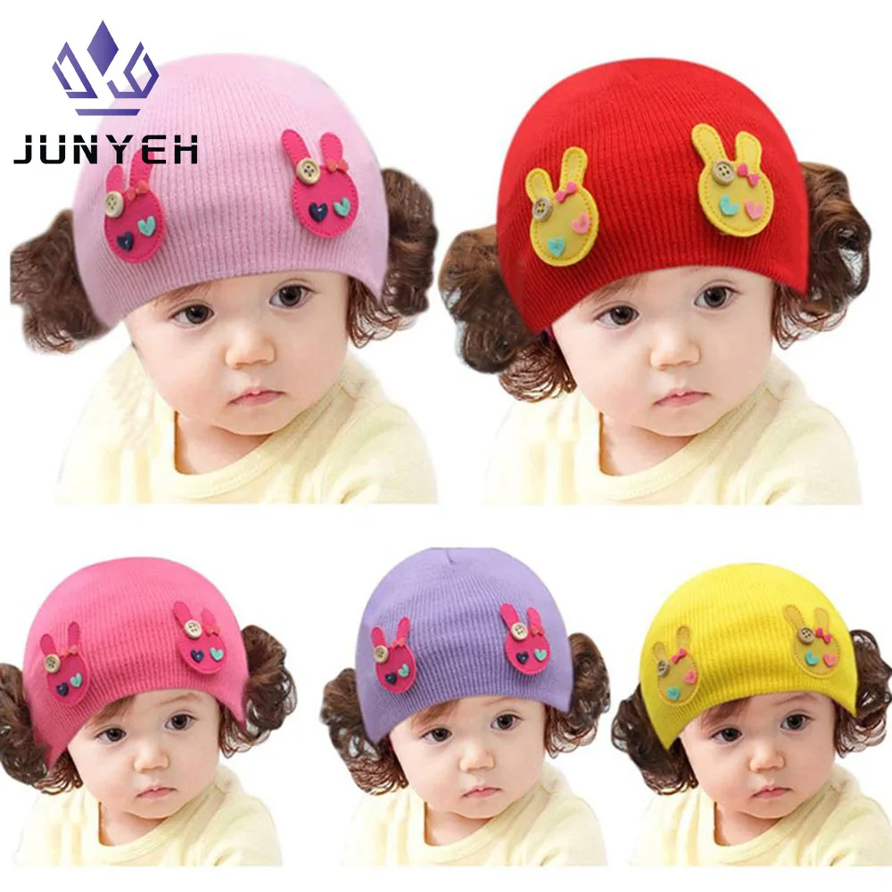 Children's Caps Autumn Winter Baby Girl Sweet Cap With Wig 0-3 Years Kids Toddler Infant Colorful Cute Knitted Beanies Hat
Children's Caps Autumn Winter Baby Girl Sweet Cap With Wig 0-3 Years Kids Toddler Infant Colorful Cute Knitted Beanies Hat