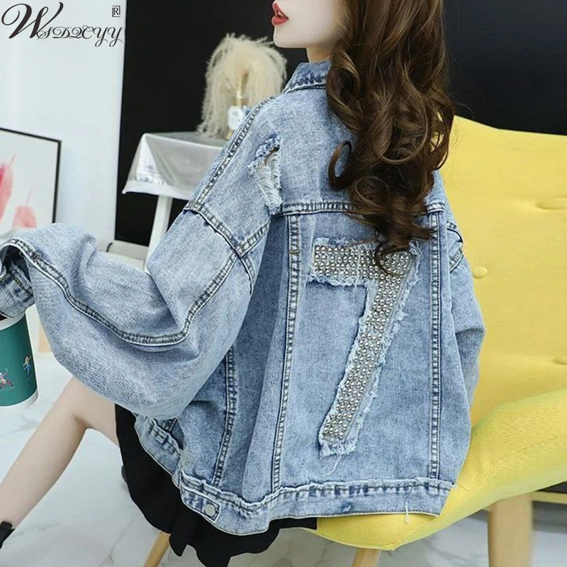 Women Spring Autumn Vintage Cropped Jean Jacket Ladies Street Trend Style Coat 2023 Letter Embroidery Long Sleeve Loose Outwear
Women Spring Autumn Vintage Cropped Jean Jacket Ladies Street Trend Style Coat 2023 Letter Embroidery Long Sleeve Loose Outwear